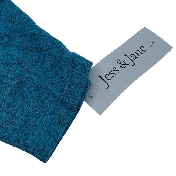 NWT Jess & Jane Teal Cowl Neck Sweater Front Pocket Casual Cozy Tunic Top Size S - Picture 5 of 8